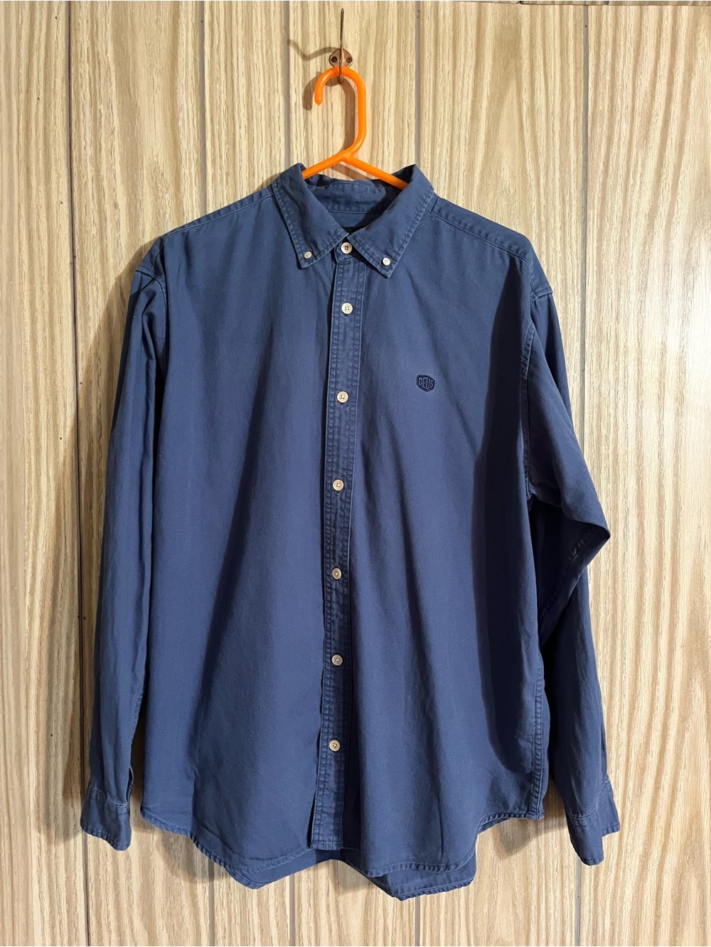 Deus Ex Machina Blue Button Down Long Sleeve Cotton Shirt – Men's Size XL